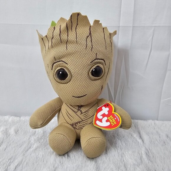 Ty Other - NWT Ty Beanie Baby Groot Plush 8” Marvel Guardians of the Galaxy w/ Heart Tags